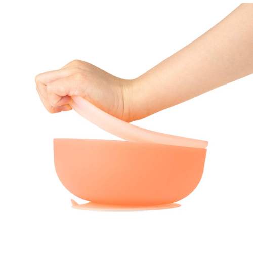 BPA Gratis 100% Silicone Suction Bowl dengan tutup