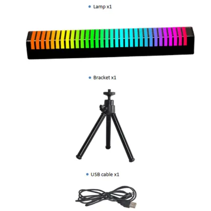 RGB Voice-Controlled Rechargeable LED Music Sync Lamp with Light Show and Volume Pickup