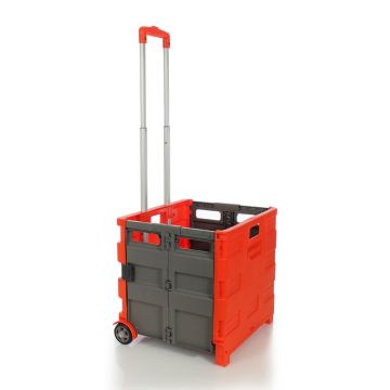 Plastic Folding Shopping Cart with Wheel and Loading Capacity