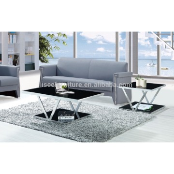 stainless steel base and tempered glass coffee table tea table design modern ID804