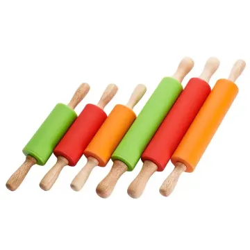 Professional Wood Handle Dumpling Wrappers, Rolling Pin & Flour Stick Set for Noodle Making