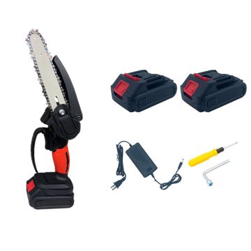 21V Brushless 6-inch Electric Chainsaw with Dual Batteries - Packed in Plastic Box