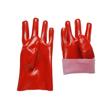 Red PVC acid and alkali resistant gloves