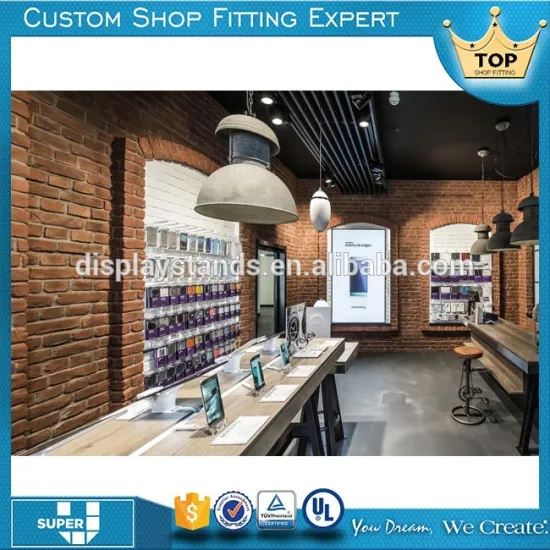 unique adjustable hooking slatwall cellphone wall display in shop