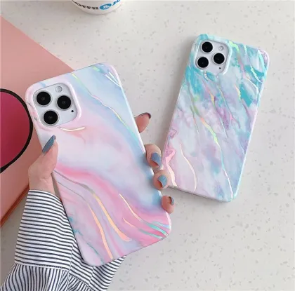 Luxury Electroplate Gradient Soft IMD Coque Phone Case for iPhone 15 Pro Max 13 12 11 Pro Max 14 Pro Max
