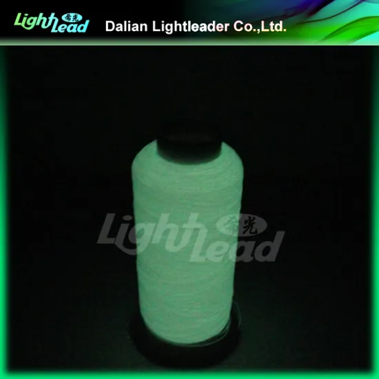Glow polyester thread for sewing and embroidery