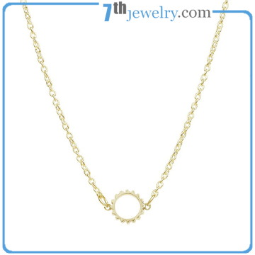 Simple Design Classic Style Sun Shape Gold Plated Pendant Necklace