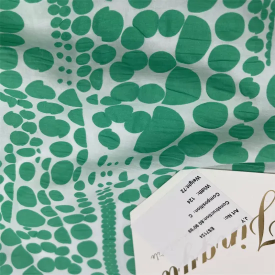 100% Cotton salt shrink printed fabric