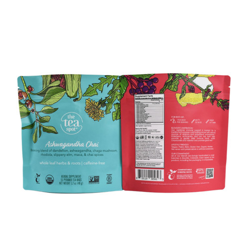 Packaging flessibile o sacchetto di tè compostabile trasparente