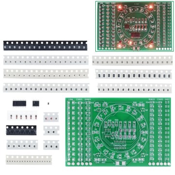 TZT SMD NE555 CD4017 Rotating Flashing LED Components Soldering Practice Board
