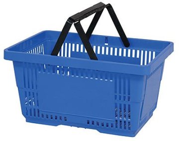 New plastic colorful supermarket shopping hand basket with two bar
