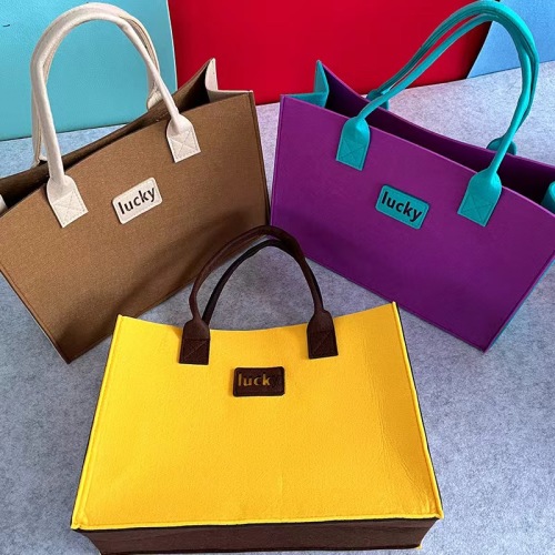 Bolsa de bolso de fieltro colorido personalizado