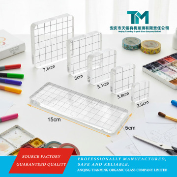 DIY Acrylic Stamp Block with Clear Grid Riser