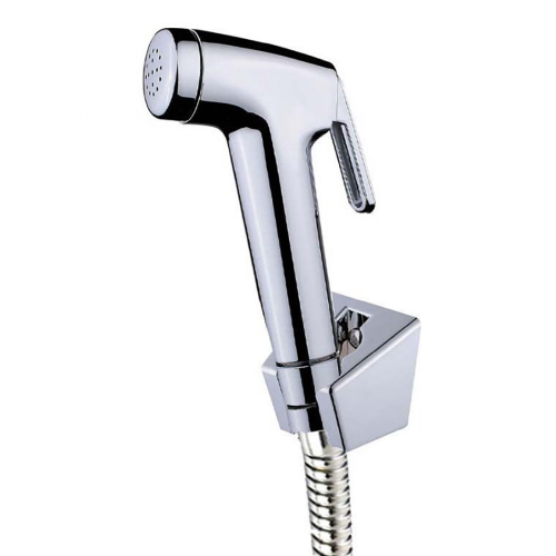 Pulverizador de banheiro moderno para fraldas de latão maciço com bidê cromado, mangueira de metal, válvula em T