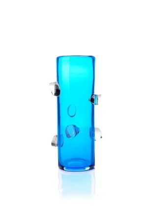 Professional Blue Art Glass Vases For Home / Hotel Decoration