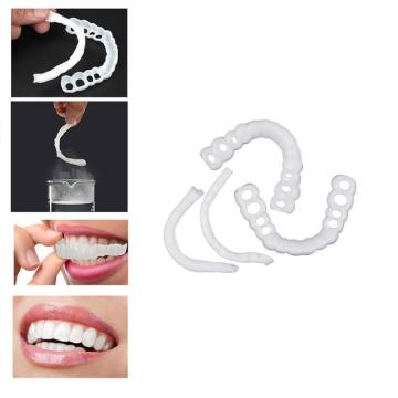 2Pcs Plastic Teeth Braces Smile Denture Set Teeth Cosmetic Teeth Whitening Comfortable Veneer Teeth Denture Kit