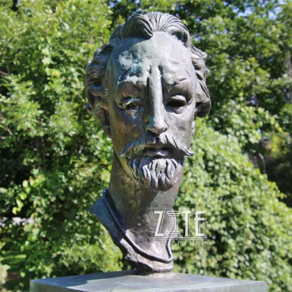 Customized antique outdoor bronze shakespeare bust statue