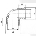 NBR5648 Водоснабжение Upvc Женский Колено 90 ° Серый