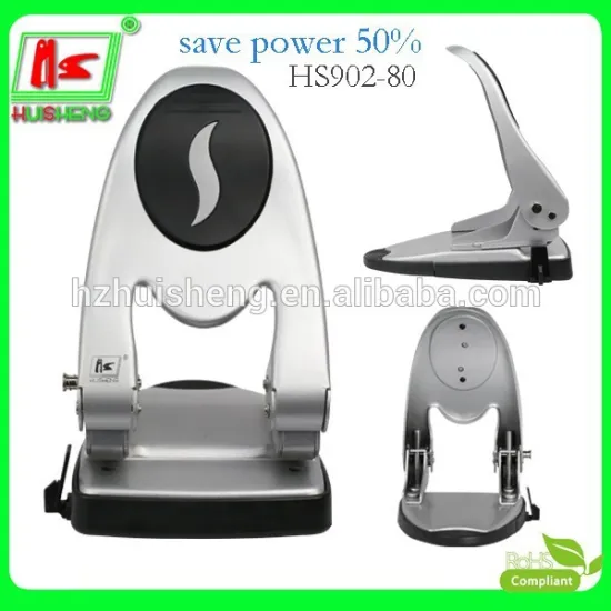 Heavy duty two hole powersave metal paper punch HS902-80