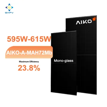 High Efficiency Aiko Solar Power Modules: 595W-615W N-Type ABC Black Hole Panels
