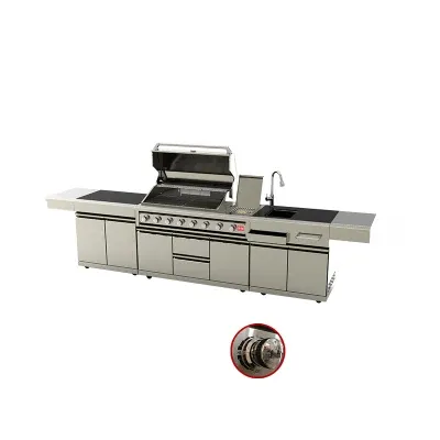 OEM Commercial Gas BBQ Grill Outdoor Kitchen Cabinet with Sink