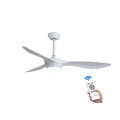 Full white color WIFI ceiling fan with led