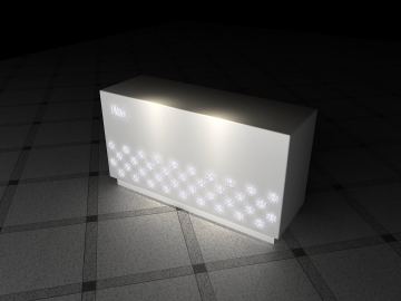 Silvery Checkout Counter for Retail Shops
