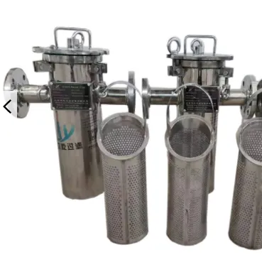 Flange joint straight through flat bottom pipeline filter basket filter small edible oil filter press