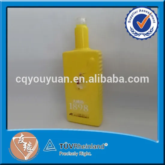 Custom design yellow 500ml roll on glass bottle for liquor