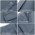 WYWK 2 Piece Men's Suit Wedding Party-Blue Grey-XXS