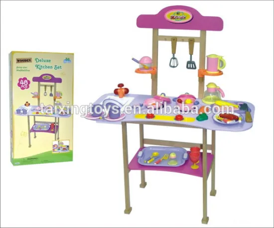 New Deluxe Wooden Kitchen/Tableware Sets Kids DIY Educational Toys