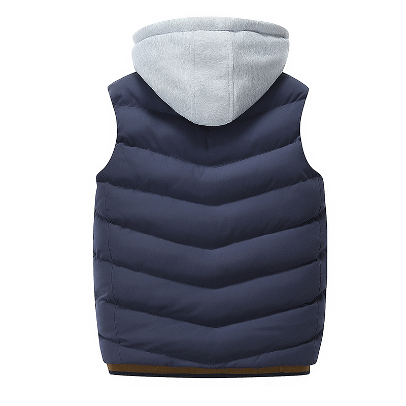 Men Jackets Sleeveless 2020 Winter Men's Warm Down Hooded Vest Male Cotton Thick Warm Waistcoat Fleece Thermal Soft Vests Men