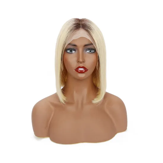 Raw Straight Brazilian Virgin Human Hair Short Color Bob Wigs Blonde 1B 613 Lace Front Wigs For Black Women Natural Human Hair