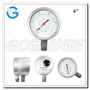 High quality stainless steel duplex pressure gauge
