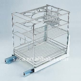Kitchen sliding wire basket