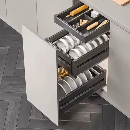 Three tier pull out basket