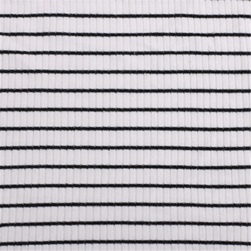 Durable Black White stripe Knitted Rib Fabric