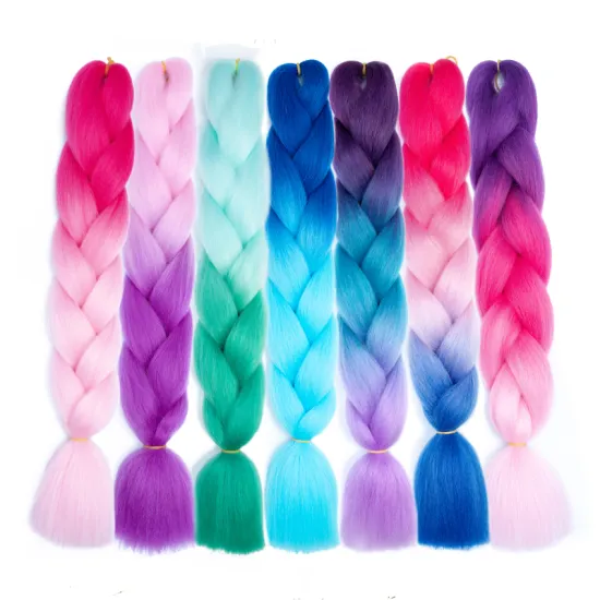 Luminous Ombre Two Tone Jumbo High Temperature Fiber Synthetic Marley Hair Braid Box Braiding Hair