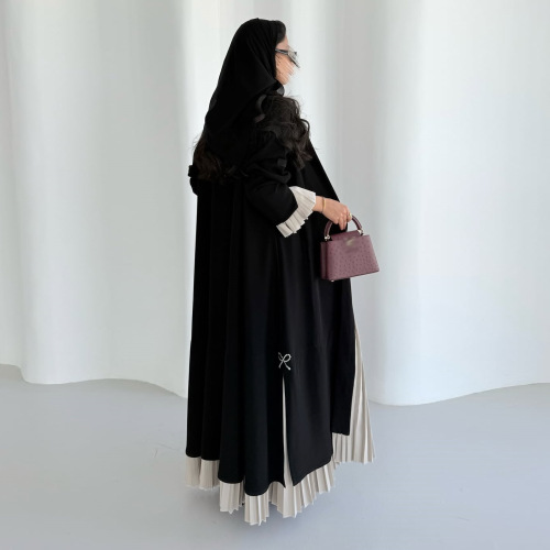 ژاکت کش باف پشمی ابایای روباز چین دار متوسط
