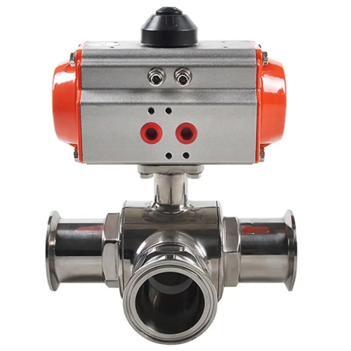 Зажим 3WAY Double Acting Pneumatic Ganitary Ball Valve