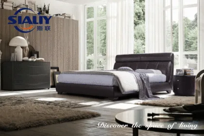 Dark Hue Leather Bed