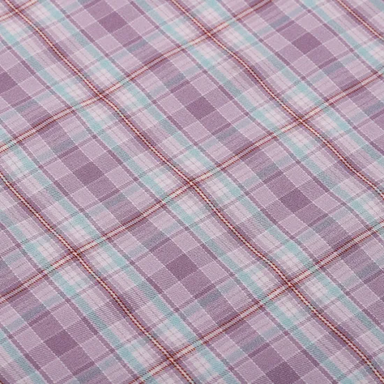 Lesen Textile satin black red white plaid fabric