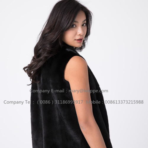 Black Fashionable Mink Vest For Lady