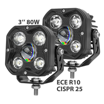 ECE R10 3 Inch Square ATV UTV LED Work Light