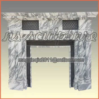 White Carrara Marble Fireplace Mantel Mf1707
