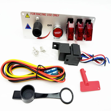 12V LED Racing Car Ignition Engine Start Push Switch Panel