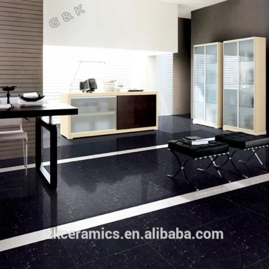 polycrystal black color porcelain polished ceramic tile