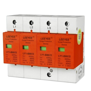 80KA Kelas B SPD AC Din Rail Surge Perlindungan Peranti untuk Perlindungan Pencahayaan