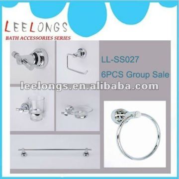 LL-SS027 zinc chrome plated 6pcs bathroom accessories set