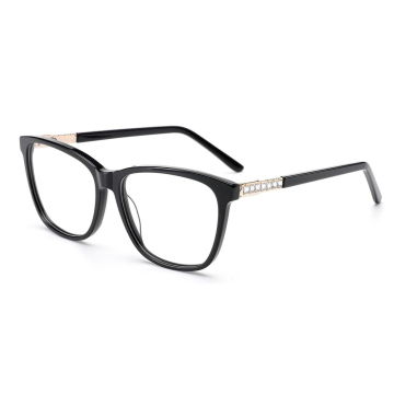 Vintage Fashion Metal Acetate Cat Eye Glasses for Women - Myopia Optical Prescription Eyeglasses Frames